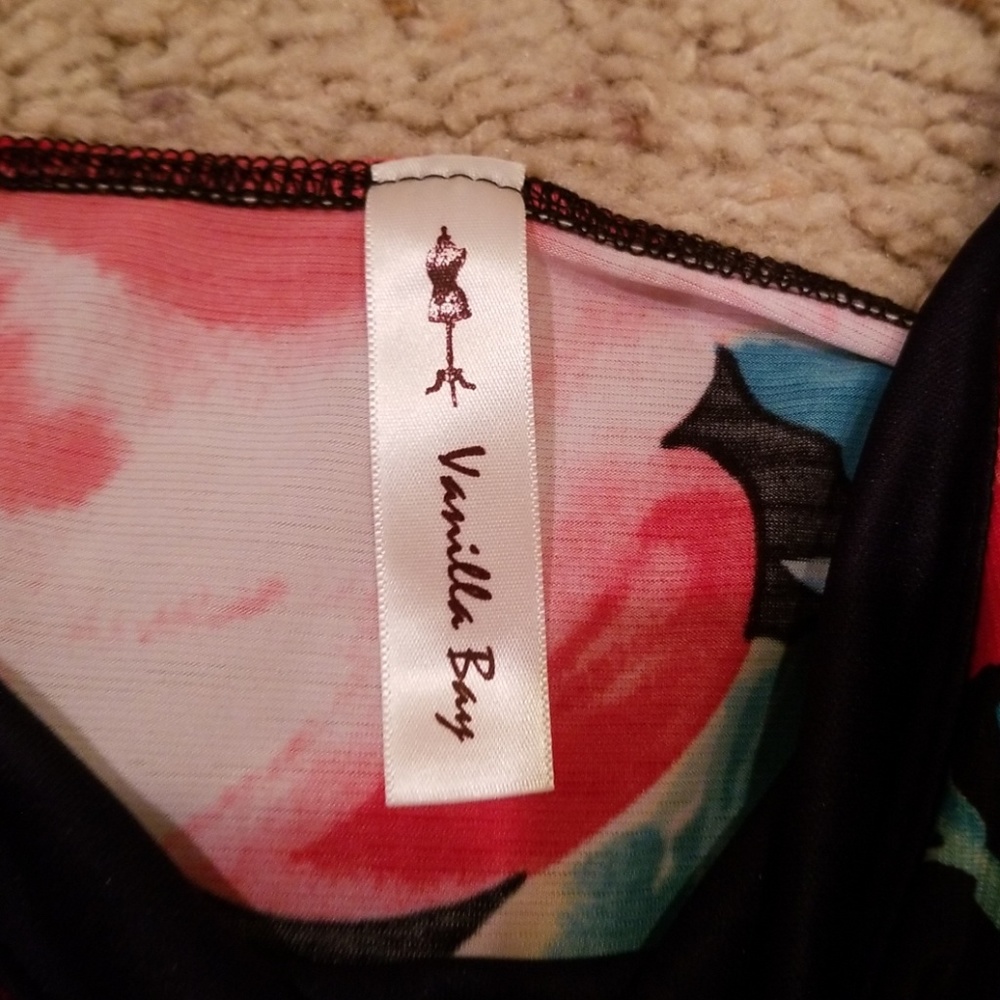 Rose Print Maxi Dress Stretch Fitted Waist EASTER! - Picture 6 of 6